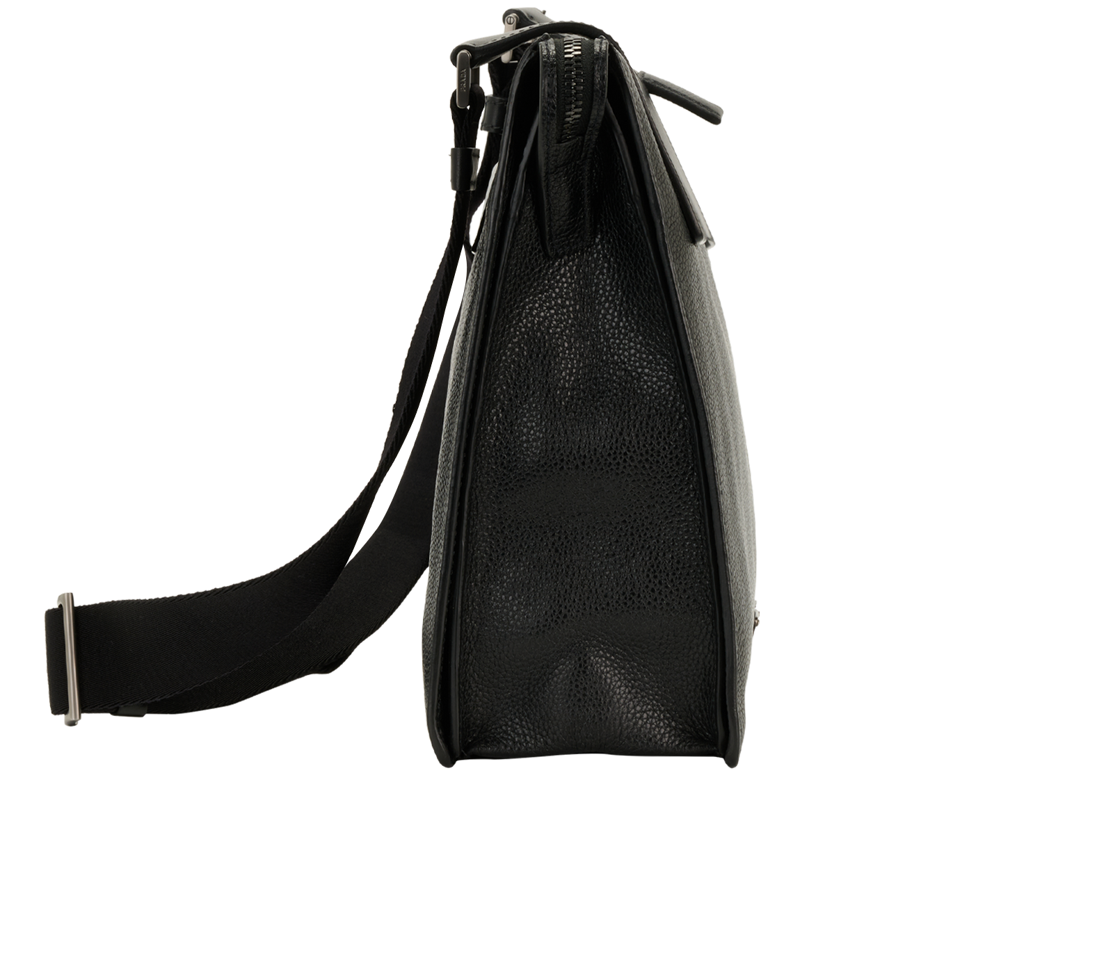 Logo Messenger, &pound;450, Handbags, Black, Leather, Side view